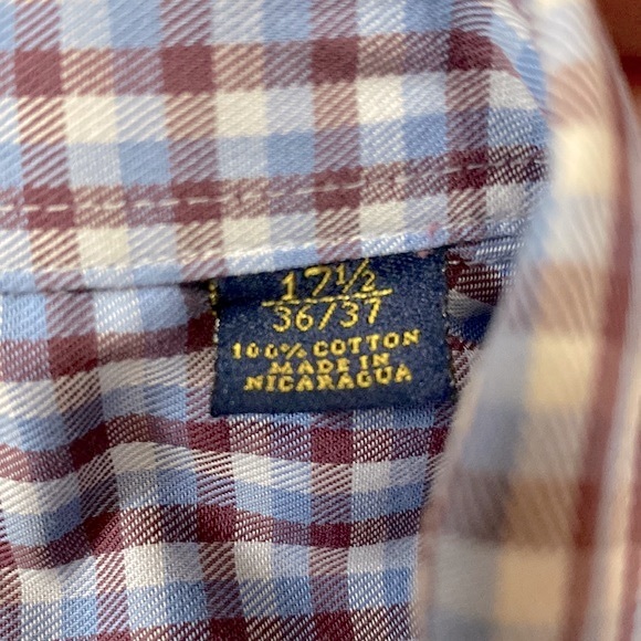 🌞Club Room Regular fit 💯cotton plaid dress men’s dress shirt l/s 17.5(36/37) - Picture 10 of 11